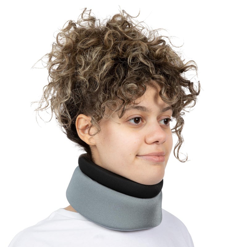 BraceUP Neck Support Brace for Neck Pain and Support for Women Man â€“ Soft Cervical Collar for Pain Relief, Sleeping, Posture, and Straightener (Gray) - Image 1